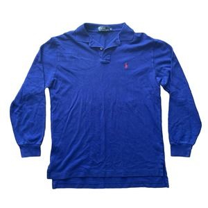 Vintage 90’s Long Sleeve Polo By Ralph Lauren - Men’s Size Medium - Blue ko